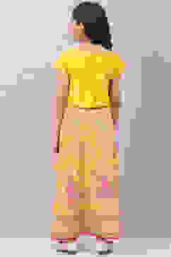 Yellow Art Silk Lehenga Set image number 4