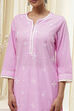 Light Pink Cotton Straight Kurta image number 1