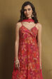 Rust Floral Printed Straight Suit Set image number 1