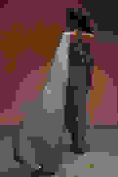 Sage Green Pure Chinnon Pre-Draped Saree image number 3