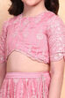 Rose Pink Net Blouse Lehenga Set image number 1