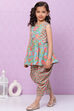 Turquoise Cotton Short Kurti image number 3