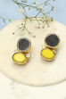 Yellow Black Brass Earrings image number 0