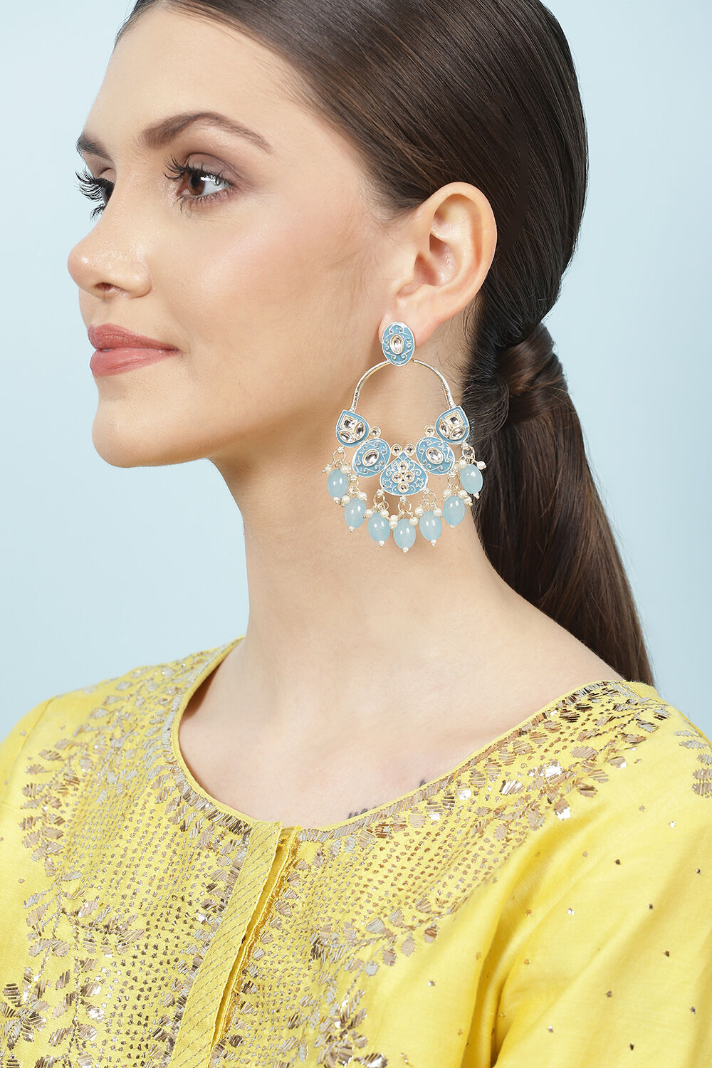Light Blue Alloy Earrings image number 3