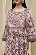 Beige Cotton Printed Anarkali Suit Set image number 1