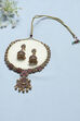 Red Green Stone Necklace Set image number 0
