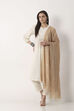 Beige Printed Tasseled Dupatta image number 0