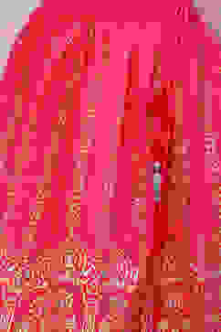 Plum Art Silk Flared Lehenga image number 2