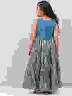 Blue Art Silk Lehenga Set image number 4