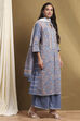 Purple Cotton Printed A-Line Suit Set image number 5