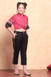 Red-Black Viscose Blend Shirt Set image number 5