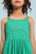 Green Cotton Strappy Straight Jumpsuit image number 1