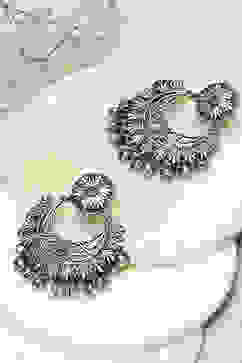 Oxidised Brass Earrings image number 0