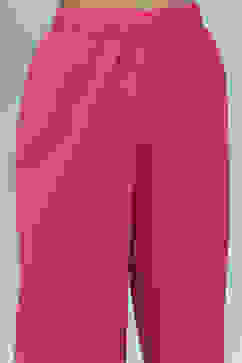 Pink Printed Straight Kurta Pant Set image number 6