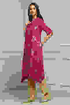 Fuchsia Rayon Asymmetric Kurta image number 2