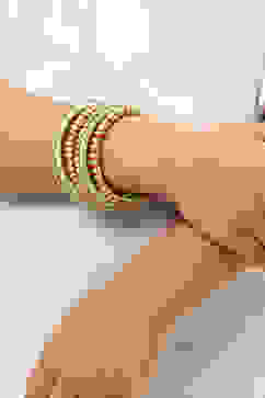 Rani Pink & Parrot Green Plastic Thread Kids Bangles image number 2