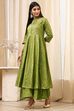 Lavender Cotton Layered Anarkali Dress image number 3
