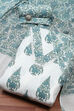 White Cotton Hand Block Print Unstitched Suit Set image number 0