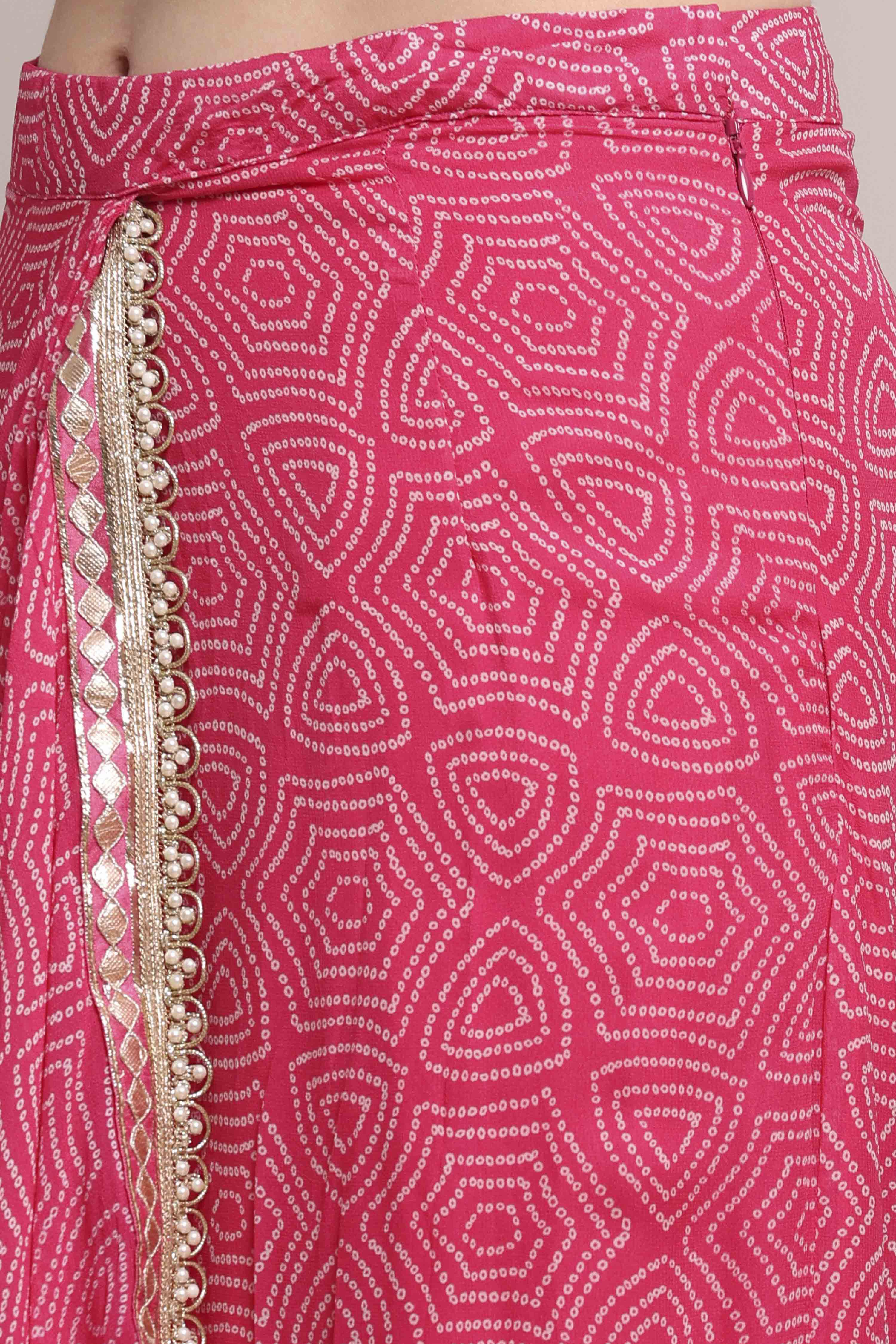 Pink Cotton Blend Printed Saree image number 2