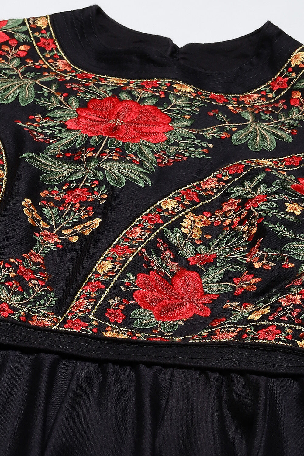 Rohit Bal Ivory Cotton Silk Anarkali Yarndyed Suit Set image number 1