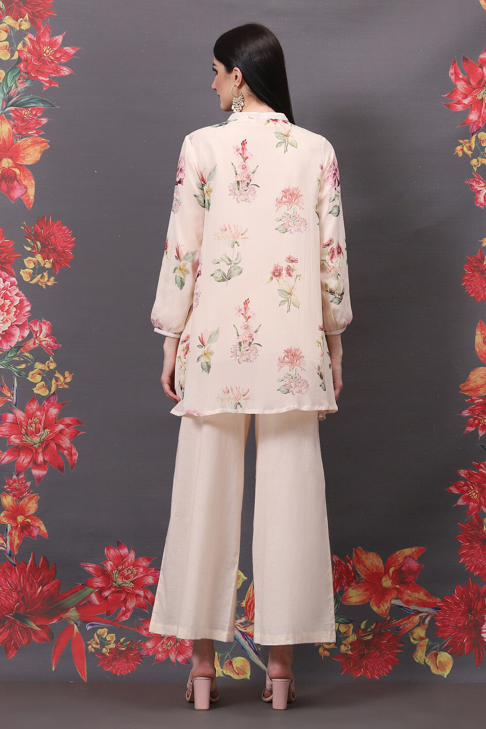 Off White Viscose Co-ord Set image number 4