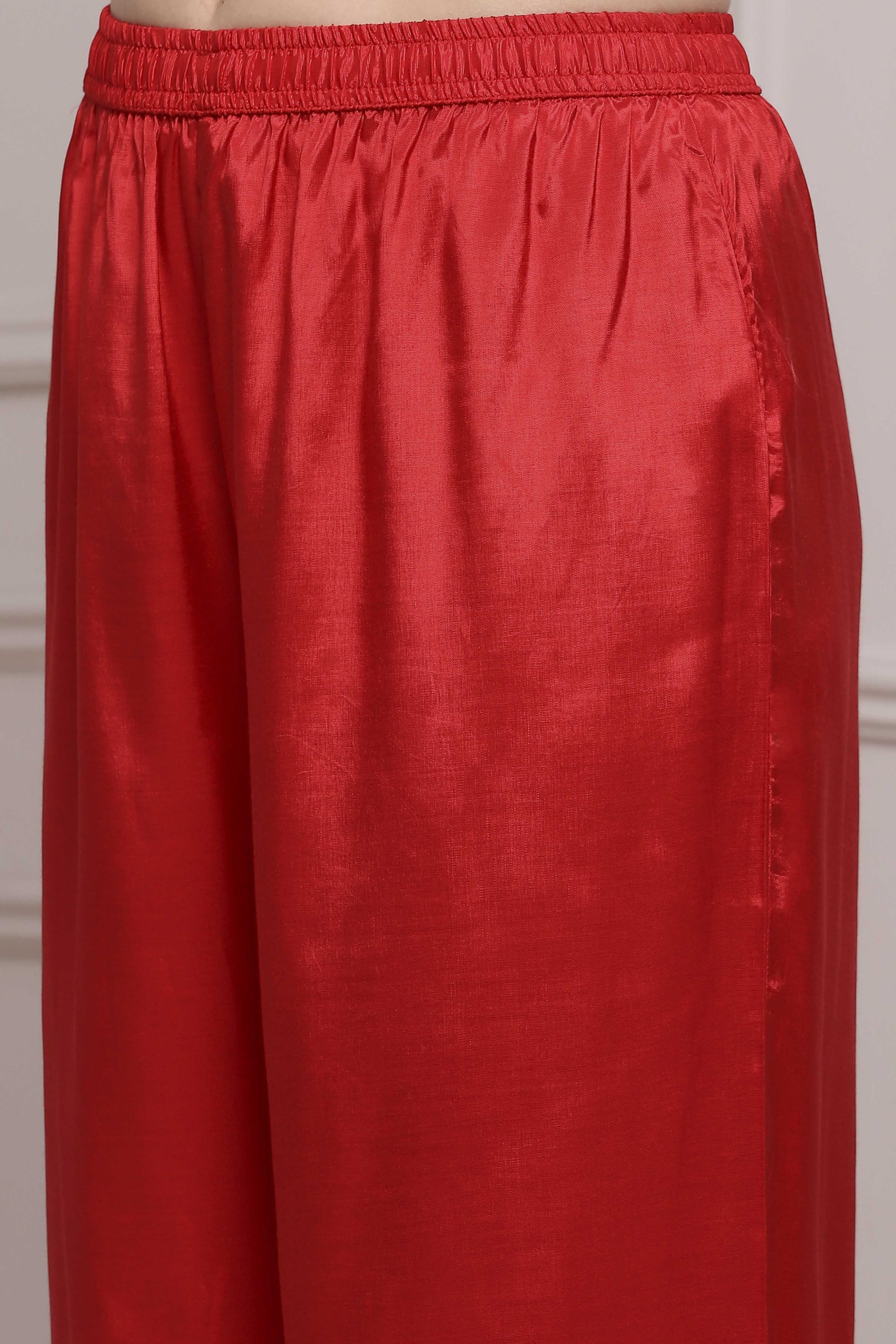 Pink Cotton Yarndyed Kalidar Kurta Set image number 2