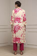White and Pink Printed Straight Kurta image number 3