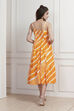 Yellow Cotton Printed Tiered Dress image number 3
