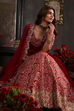 Berry Red Zari Embroidered Lehenga Set image number 0