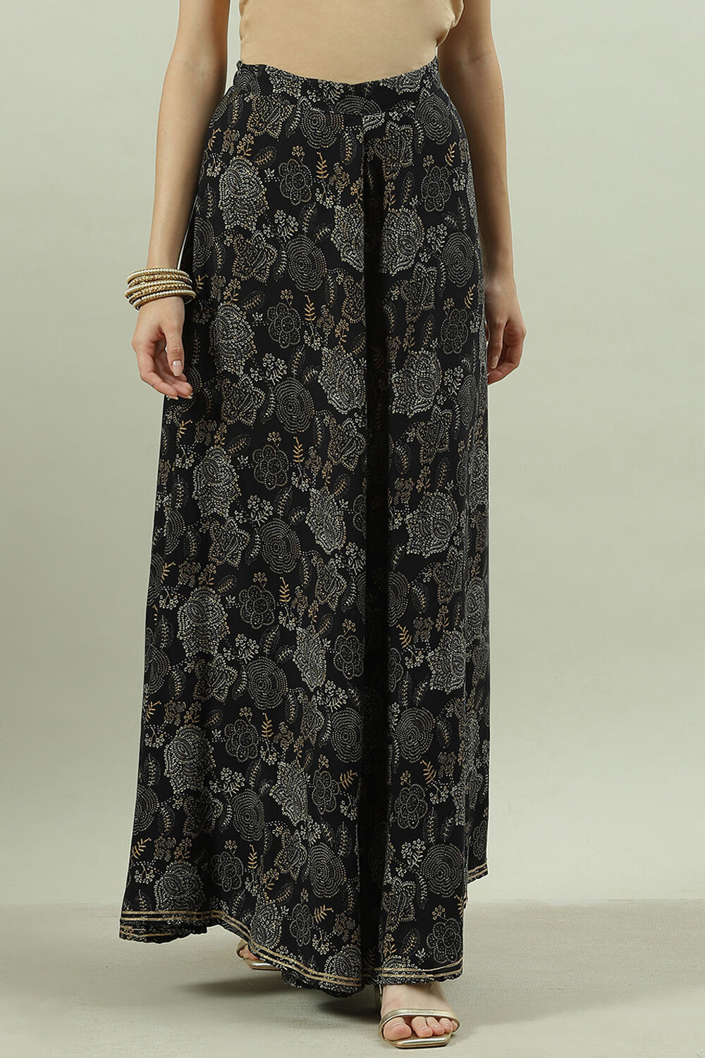 Black Rayon Palazzo image number 0