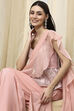 Ice Blue Peplum Pre-Draped Saree image number 7