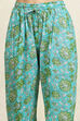 White and Pink Cotton Floral Hand Block Unstitched Suit Set image number 3