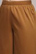 Copper Gold Cotton Tissue Embroidered Gathered Suit Set image number 2