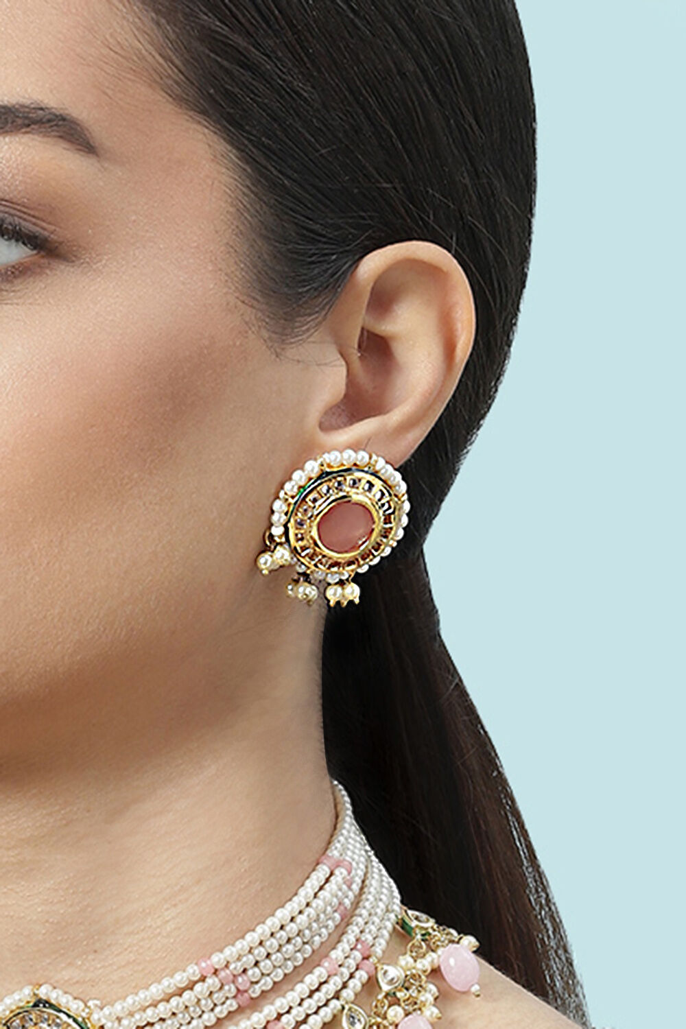 Light Pink Alloy Necklace Set image number 1