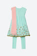 Sky Blue Cotton Anarkali Kurta Churidar Suit Set image number 2
