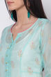 Coral Poly Cotton Front Open Kurta Churidar Suit Set image number 1