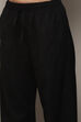 Black Cotton Blend Relaxed Kurta Palazzo Suit Set image number 2