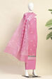 Pastel Cotton Printed Embroidered Unstitched Suit Set image number 4