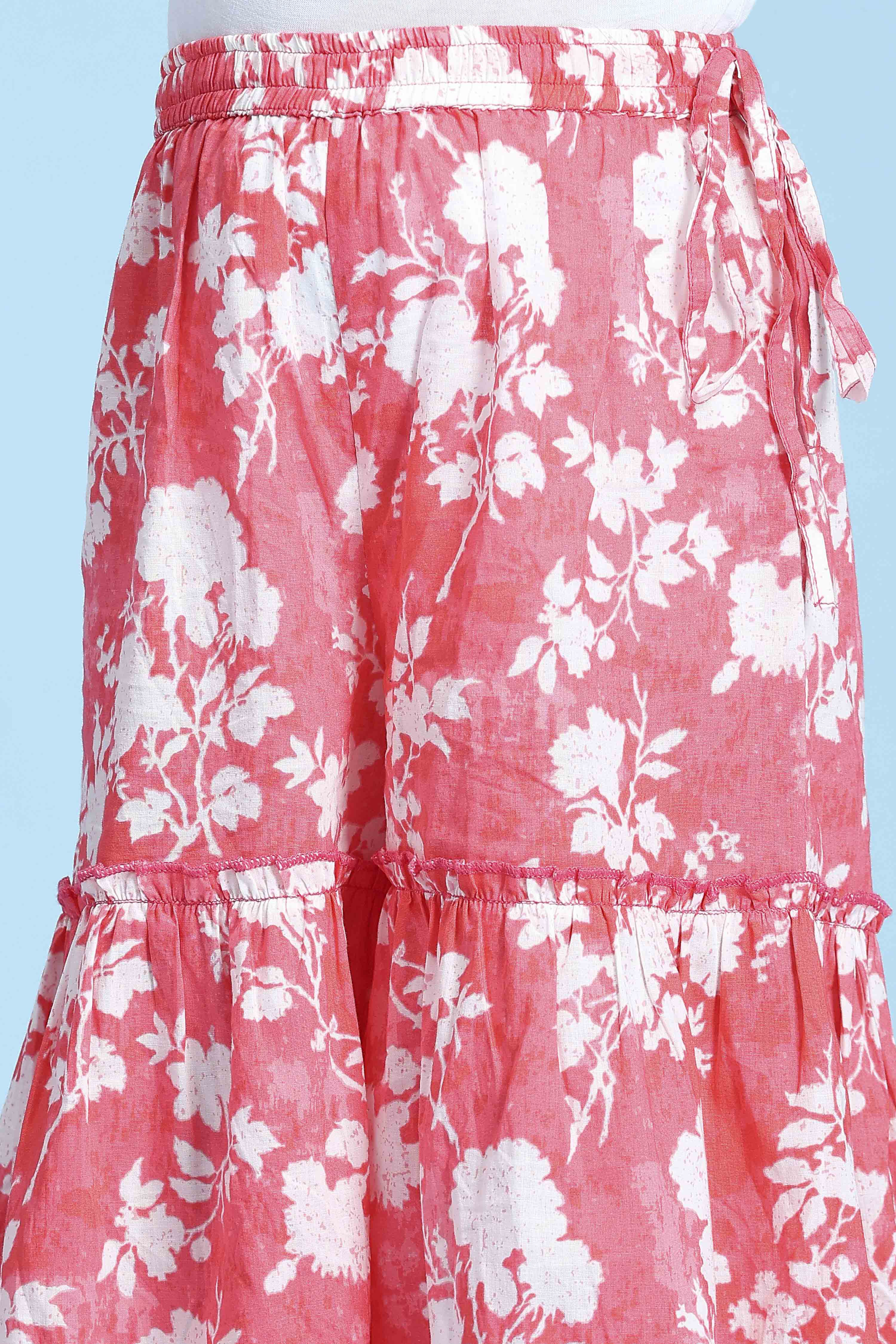 Coral Cotton Printed Straight Garara Suit Set image number 2