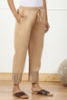 White Cotton Regular Solid Pants image number 3