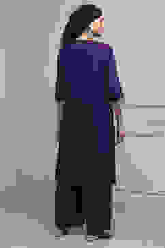 Purple Art Silk Straight Kurta Pants Set image number 4