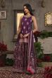 Purple Chanderi Digital Printed Garara Straight Suit Set image number 3