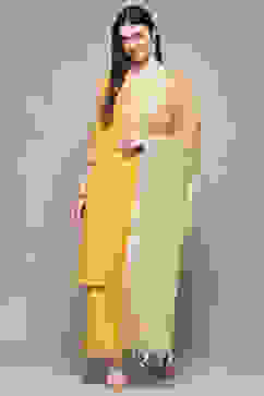 Mustard Polyester Straight Suit Set image number 7