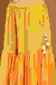 Yellow Georgette Gathered Suit Set image number 2