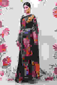 Rohit Bal Indigo Cotton Silk Printed Saree image number 0