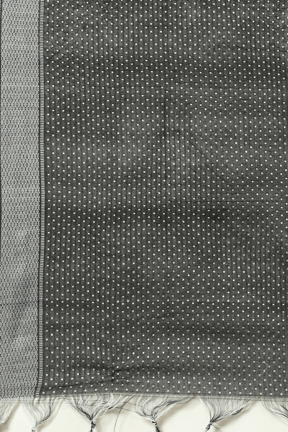 White Cotton Machine Embroidered Unstitched Suit Set image number 3