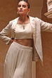 Ivory Poly Georgette Embroidered Fusion Set image number 1