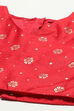 Red Art Silk Printed Short Top Lehenga Set image number 1