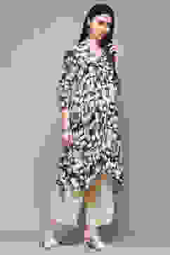 Charcoal Rayon Straight Kurta Set image number 4