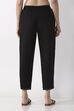 Black Cotton Slim Pants image number 5